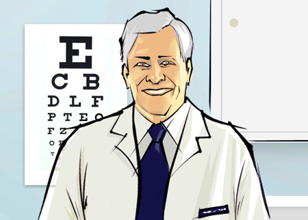 male eye doctor